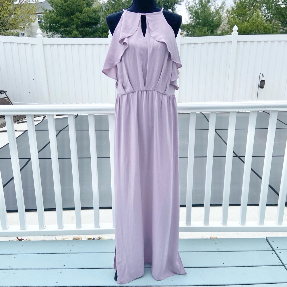 NEW LOOK Light Purple Frill Trim Halter Maxi Dress Size 12